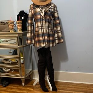 Black Faux suede thigh, high boots size 8 1/2